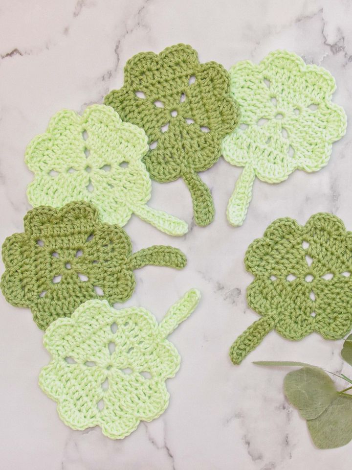 Four Leaf Clover - Shamrock Crochet Coasters product image (1)