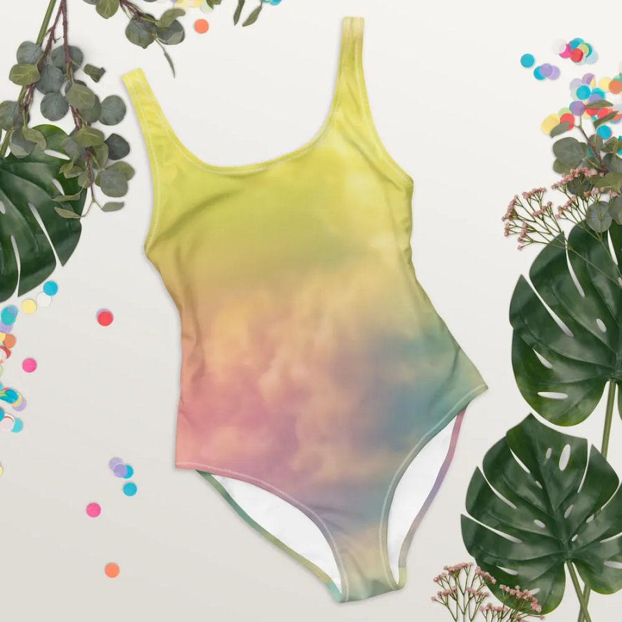 Blur Cloud Rainbow Design one piece Swimsuit - V12 product image (8)