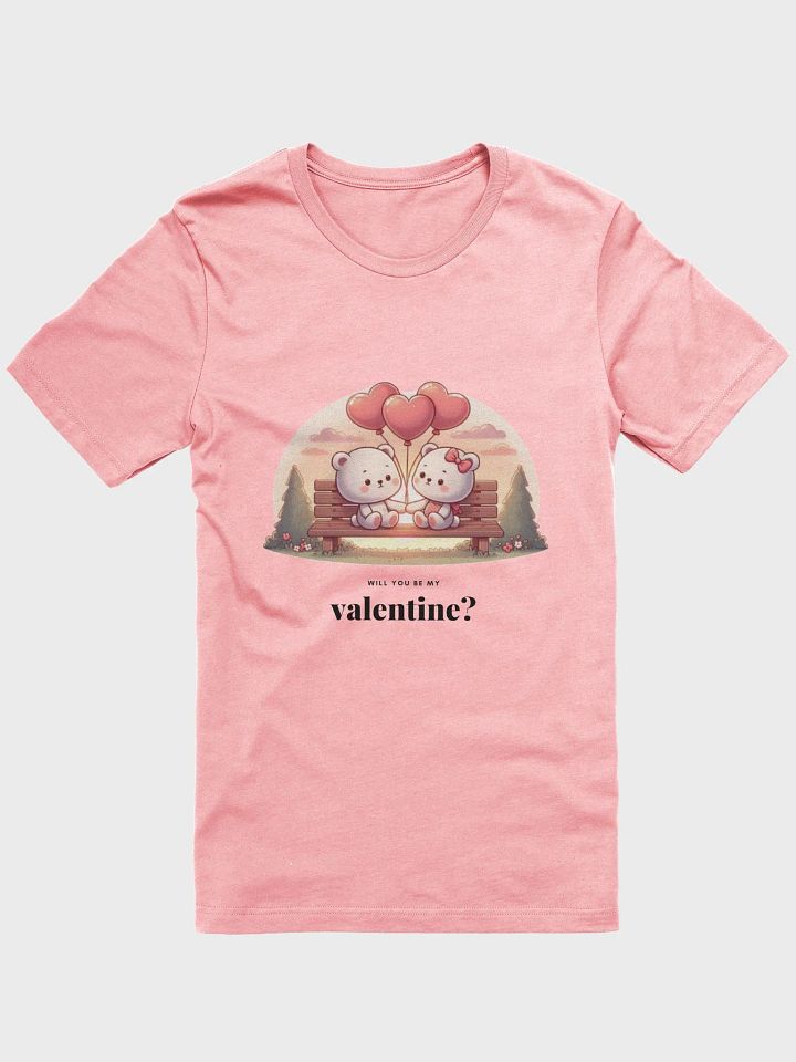Cute Valentine's Day Couple T-Shirt - Adorable Cartoon Love Design product image (1)