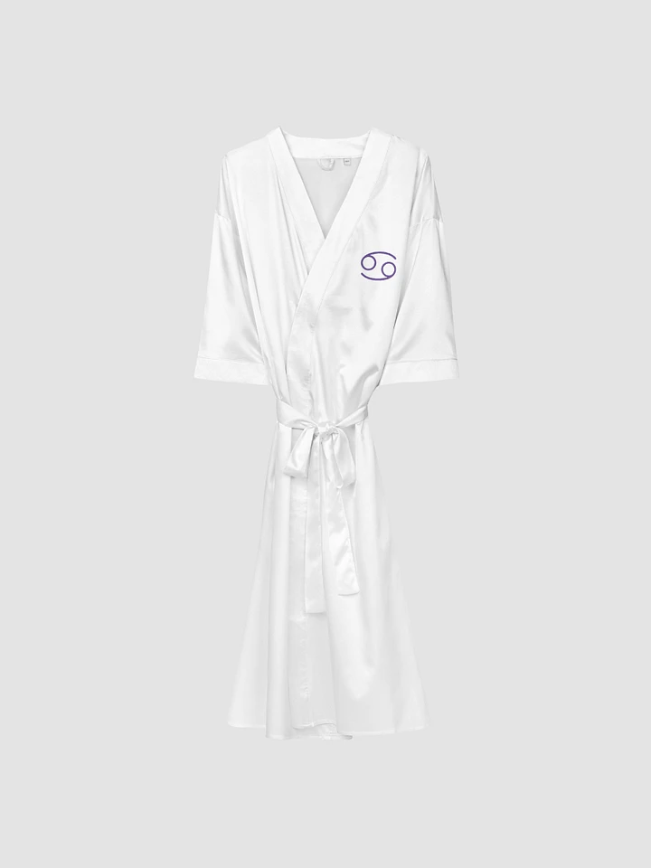 Cancer Purple on White Satin Robe product image (1)