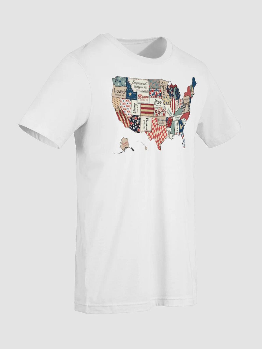 Patriotic USA Map Tee | Unisex Bible Verse America T-Shirt | Retro 4th Of July God Says You Are | 1776 American Flag Faith Apparel product image (34)