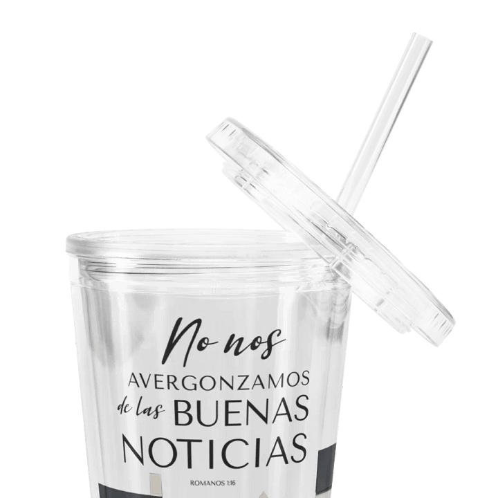 'No Nos Avergonzamos de las Buenas Noticias' Whimsical Town Spanish Tumbler product image (2)