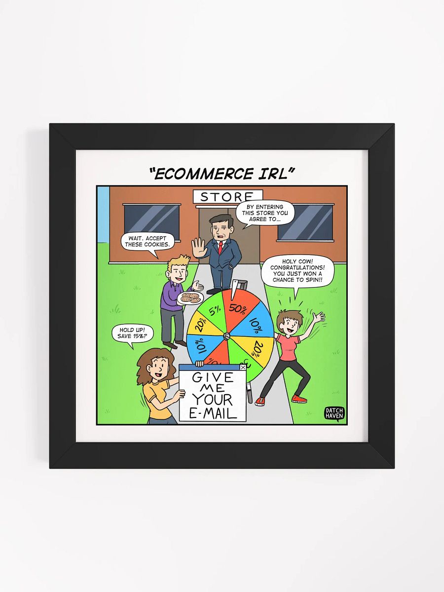 "eCommerce IRL" framed poster (10″×10″) product image (1)