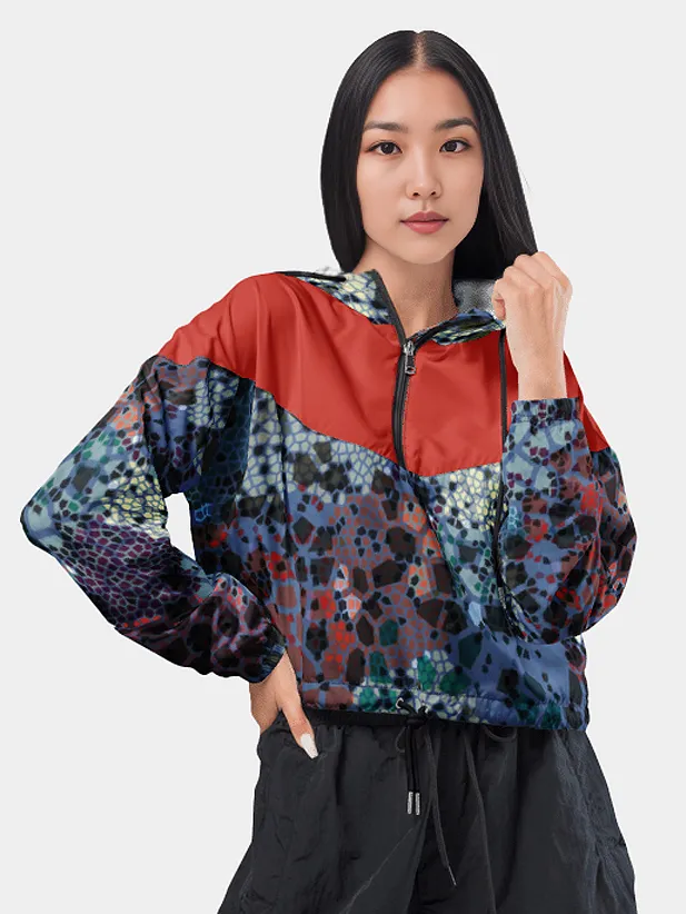Stained glass Women's Cropped Windbreaker product image (2)