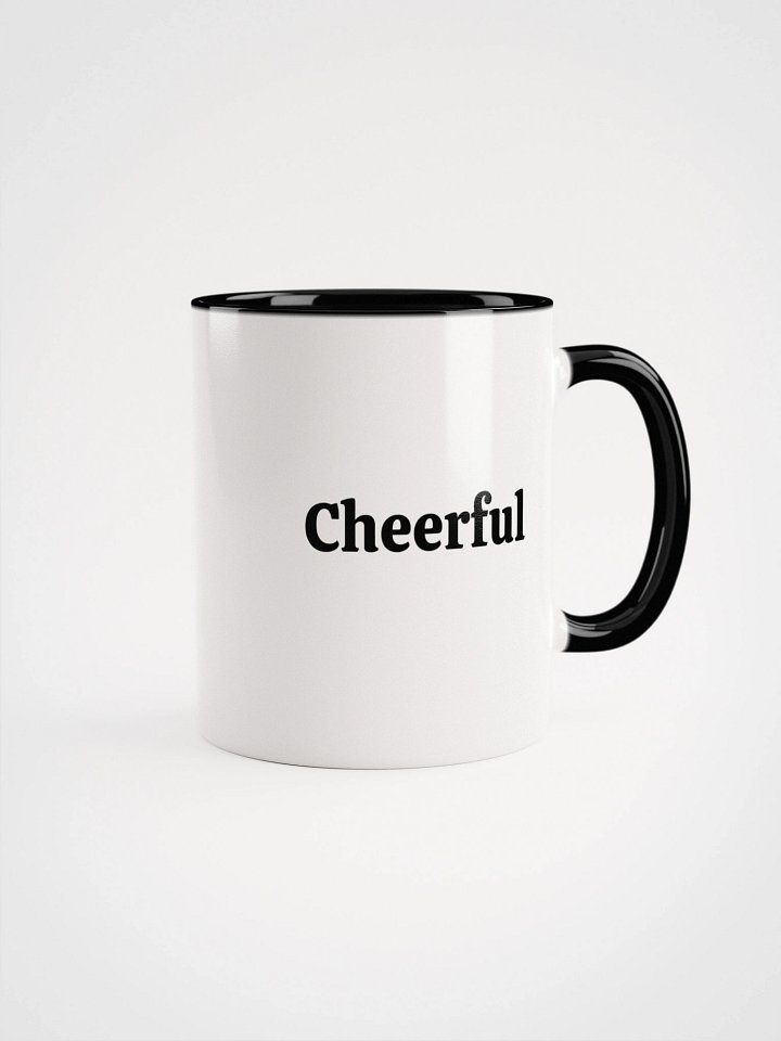 “Cheerful” Upbeat White Mug with Color product image (5)