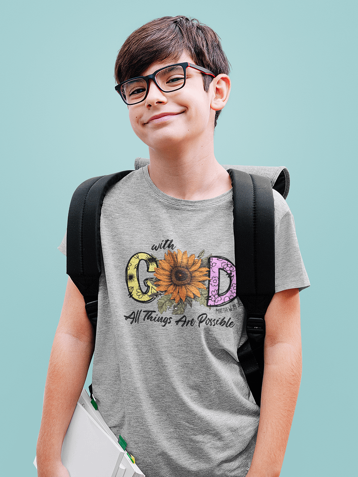 Radiant Faith: 'With GOD' Youth T-Shirt product image (1)