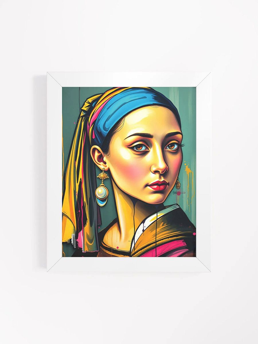 pop art girl with the pearl earrring, or some version of... Vibrant Ayous Wood Framed Matte Poster product image (21)