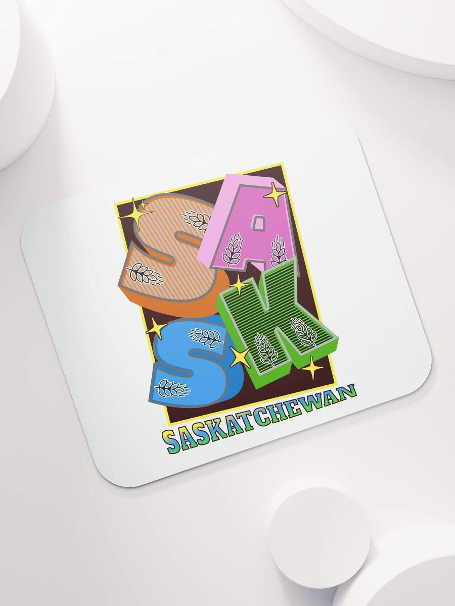 Sask Saskatchewan Block Letter Wheat Mouse Pad product image (5)