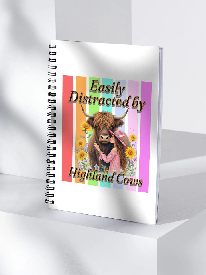 Easily Distracted By Highland Cows Dreams Spiral Notebook product image (1)