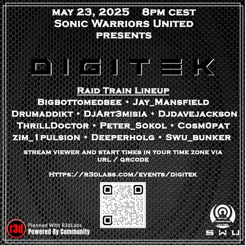 // Now Live // Our Weekend Long Raid Train!
.
• D I G I T E K
.
. Biolink . . .
• Full International Lineup + Live Stream Vie...