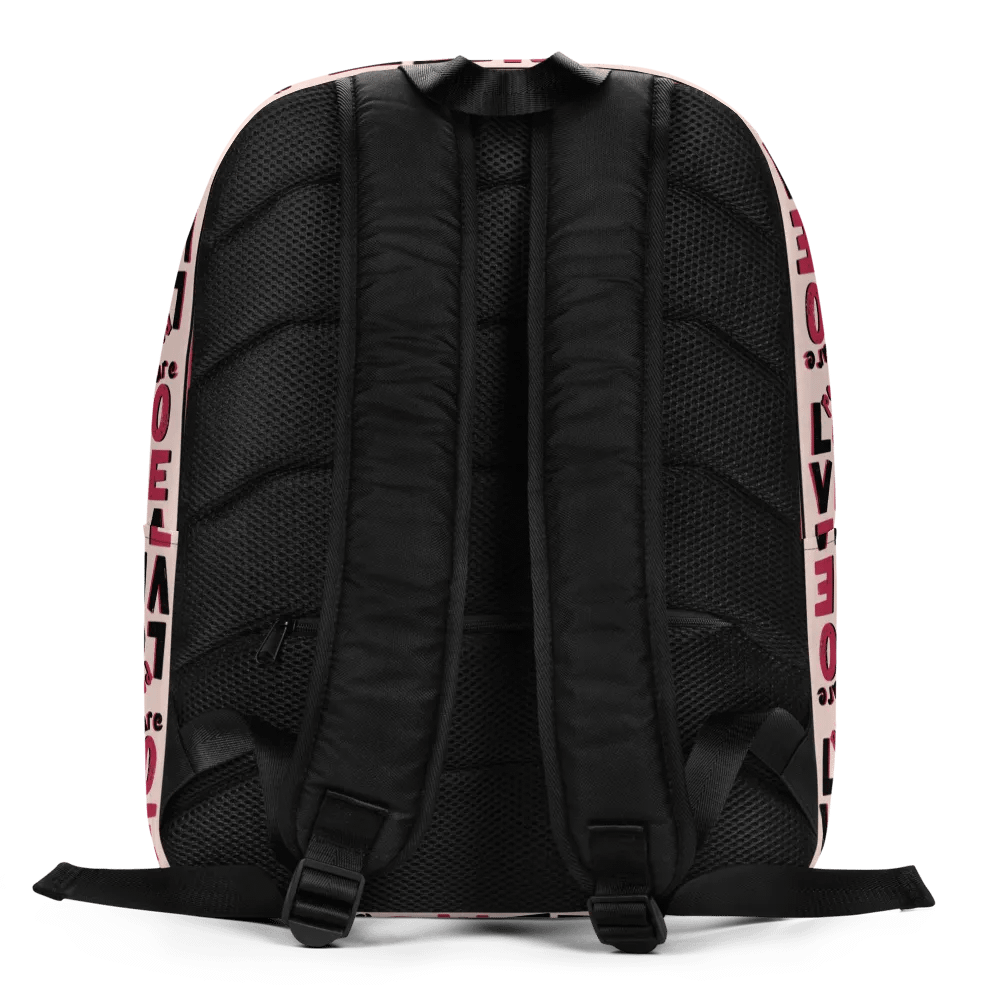 Pure LOVE dual Color Stripes on peach Background - Minimalist Backpack product image (8)