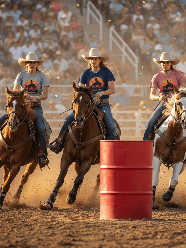 Rodeo Nights Vintage Western T-Shirt - Cowboy Horse Silhouette Sunset Tee for Country Lovers & Rodeo Fans product image (3)