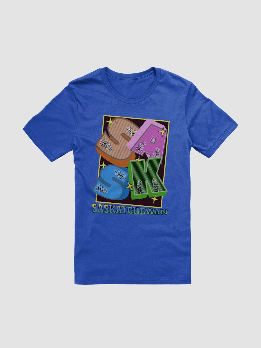 Sask Saskatchewan Block Letter Kaleidoscope T-Shirt product image (54)