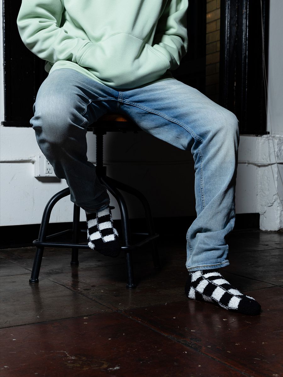 Fuzzy Checkered Socks product image (5)