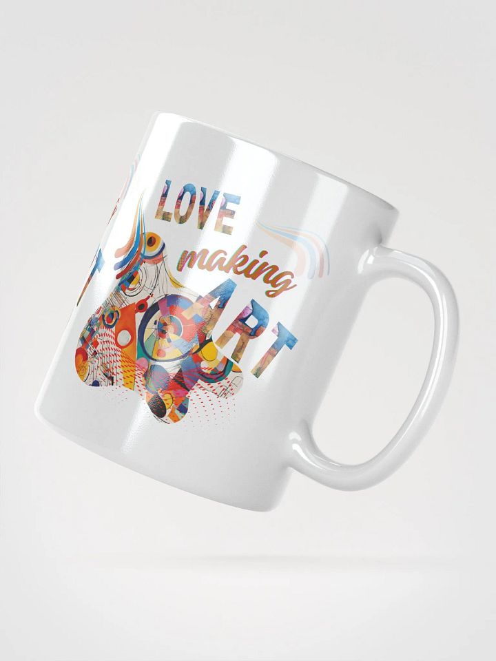 colorful mug for the artist. 'Love making art' Perfect gift for mom dad, son daughter friend who loves arty things product image (2)