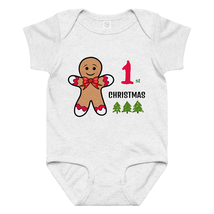 Smiling Gingerbread 1st Christmas Baby Bodysuit product image (5)