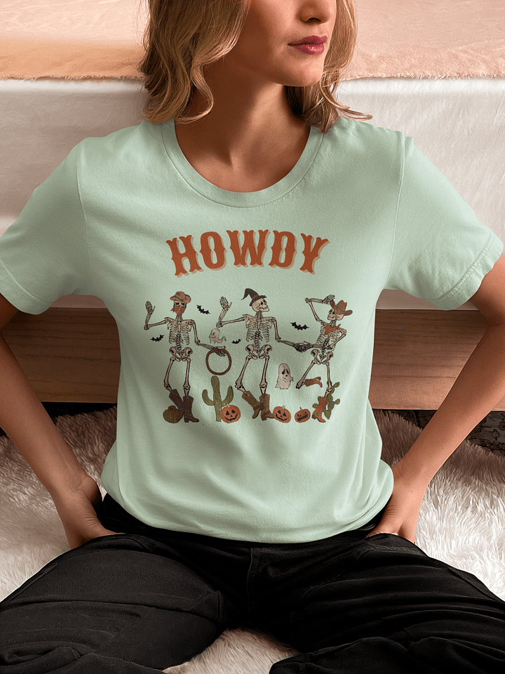 Halloween Dancing Cowboy Skeletons Unisex T-Shirt product image (1)