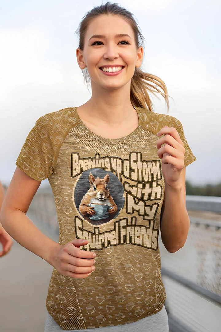 Brewing up a Storm with my Squirrel Friends All Over Print T-shirt product image (1)