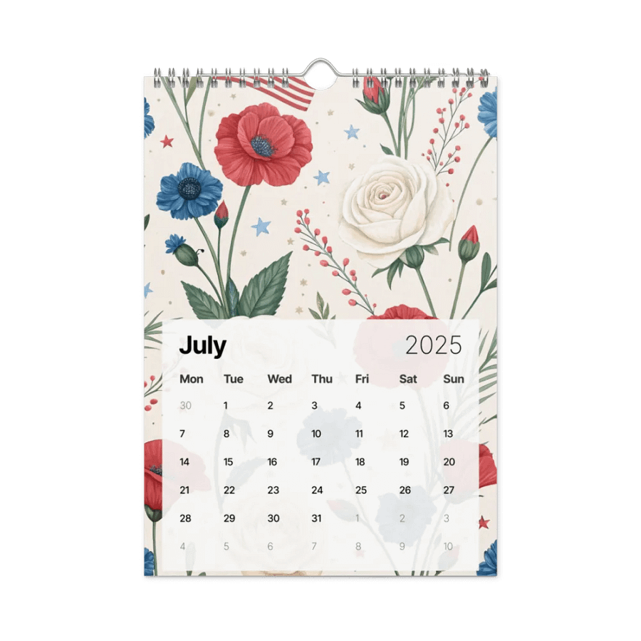 SEAMLESS FLORAL PATTERN WALL CALENDAR 2025 product image (7)