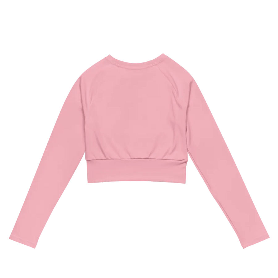 Plain Color Pink Long Sleeve Crop Top product image (8)