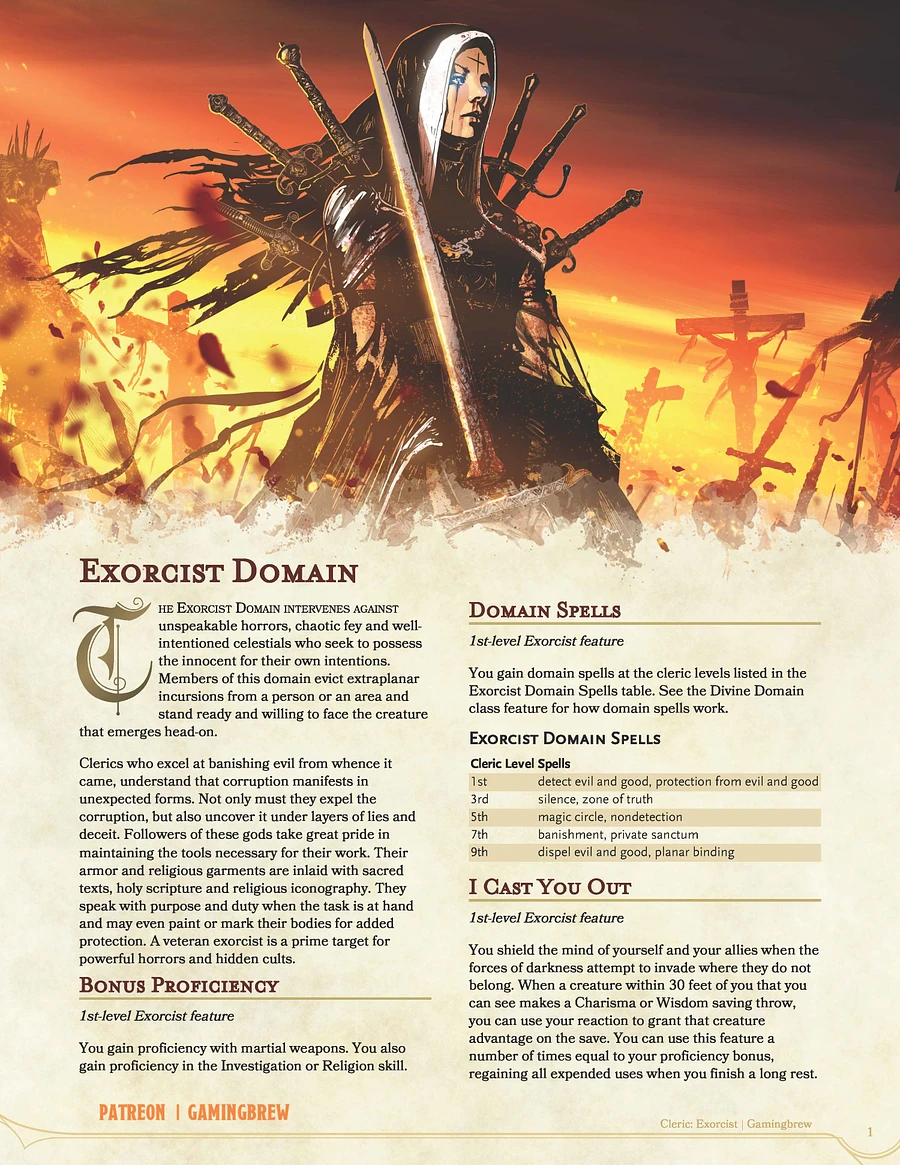 Exorcist | 5E Cleric Subclass product image (2)
