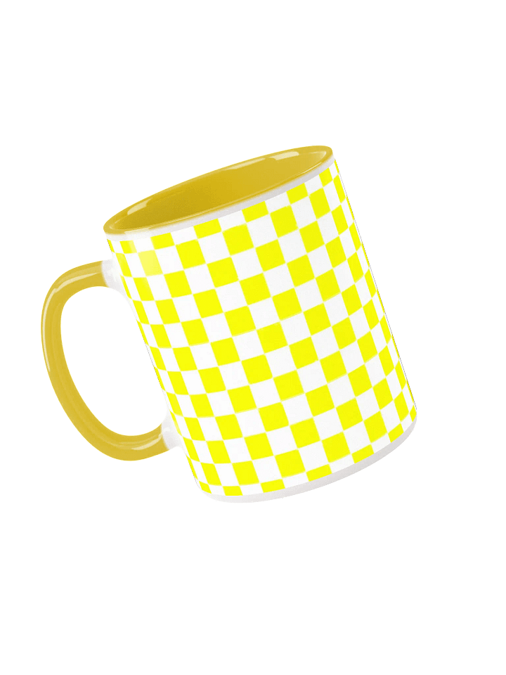 Checkered! Neon Yellow and White Checkers Mug product image (66)