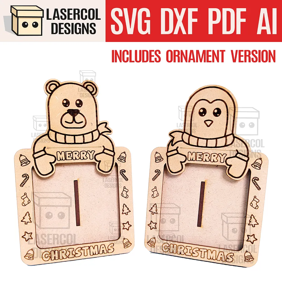 Christmas Photo Frames Bundle - Laser Cut Files product image (5)