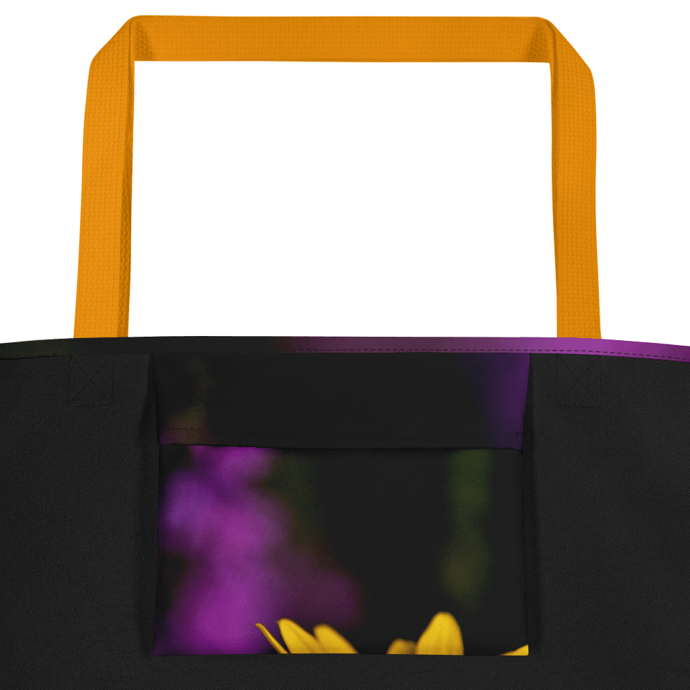 Große Tragetasche - Leuchtend gelbe Blüte mit violettem Hintergrund product image (3)