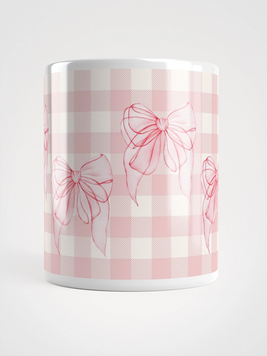 Mug Blanc Vichy Revisité - Saumon - Cadeau Style Chic et Poétique product image (5)
