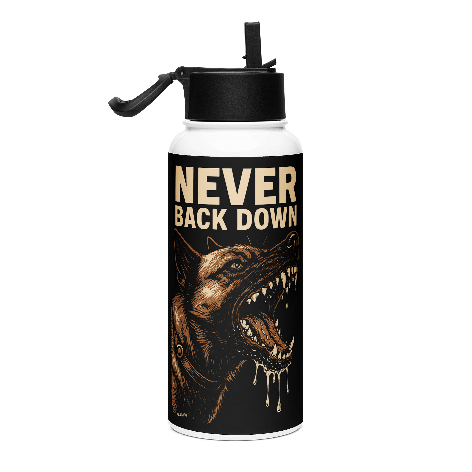Never Back Down Stainless Steel Straw Bottle product image (1)