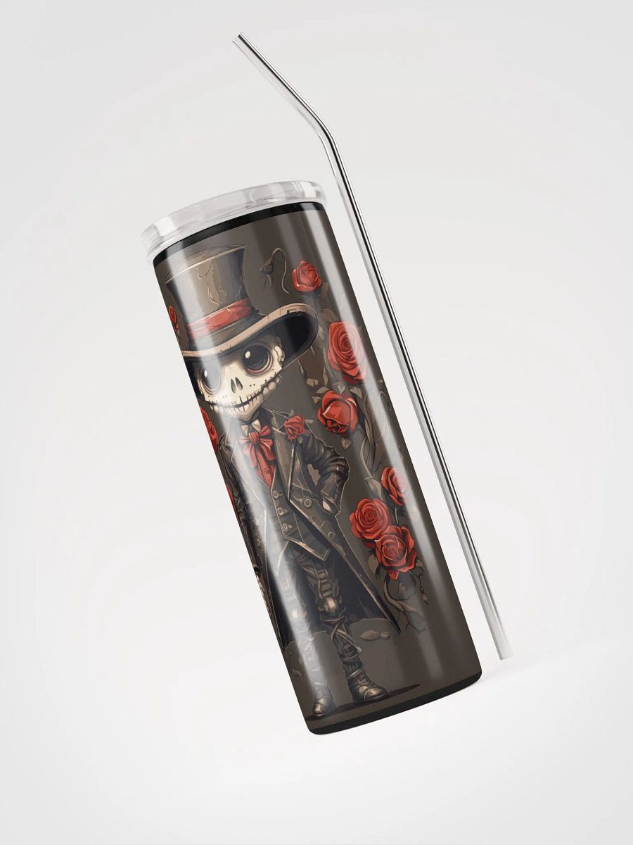 Gothic Romance: Skeleton & Roses Stainless Steel Tumbler for Valentine's product image (3)