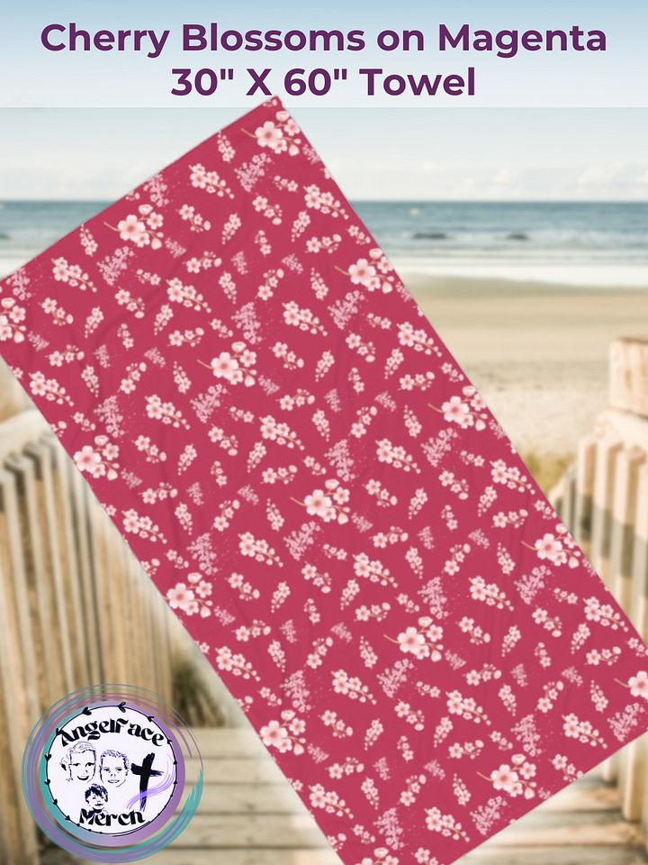 Cherry Blossom Flowers Magenta Towel product image (1)