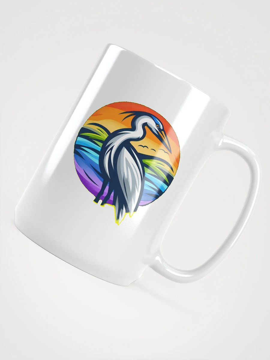 Sunset Heron White Glossy Mug product image (4)