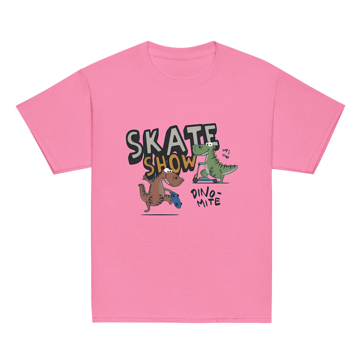 Kids T-Shirt Dinosaur Riding Skater Printed product image (2)