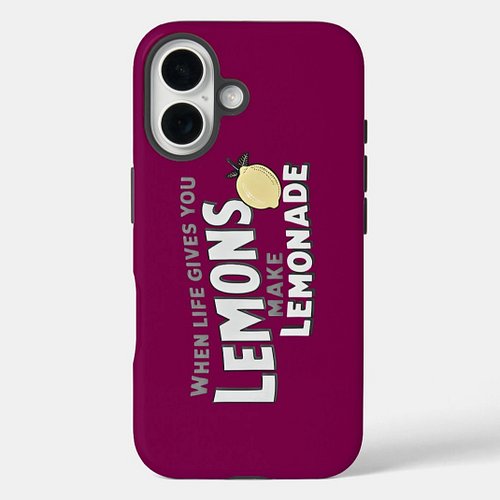 Inspirational Life Lemons Lemonade Tough Phone Cas Case-Mate iPhone Case

Carry your favorite meaningful saying everywhere wi...