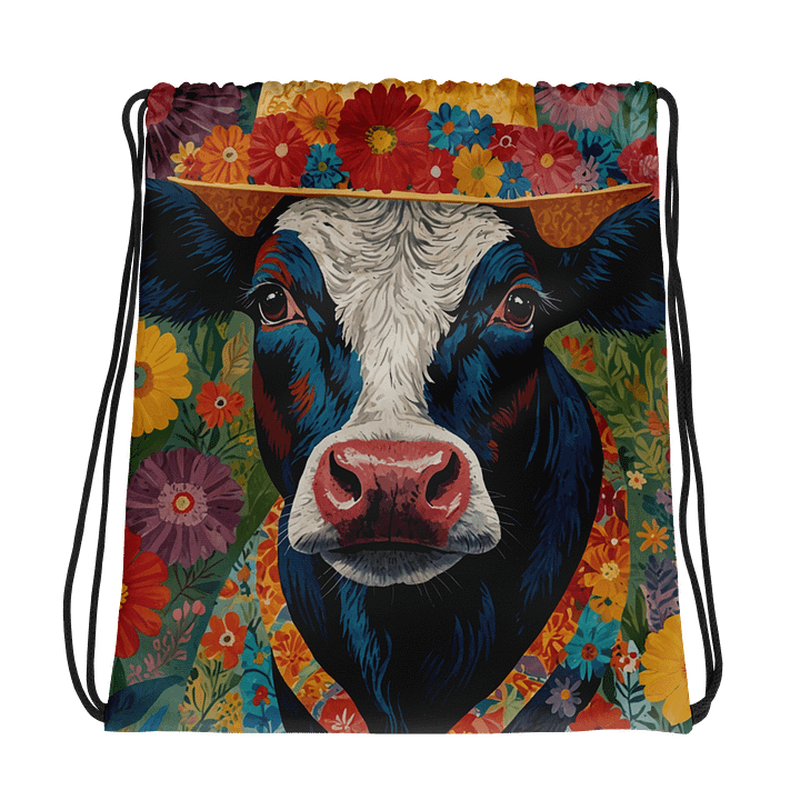 Blooming Cow All-Over Drawstring Bag product image (1)