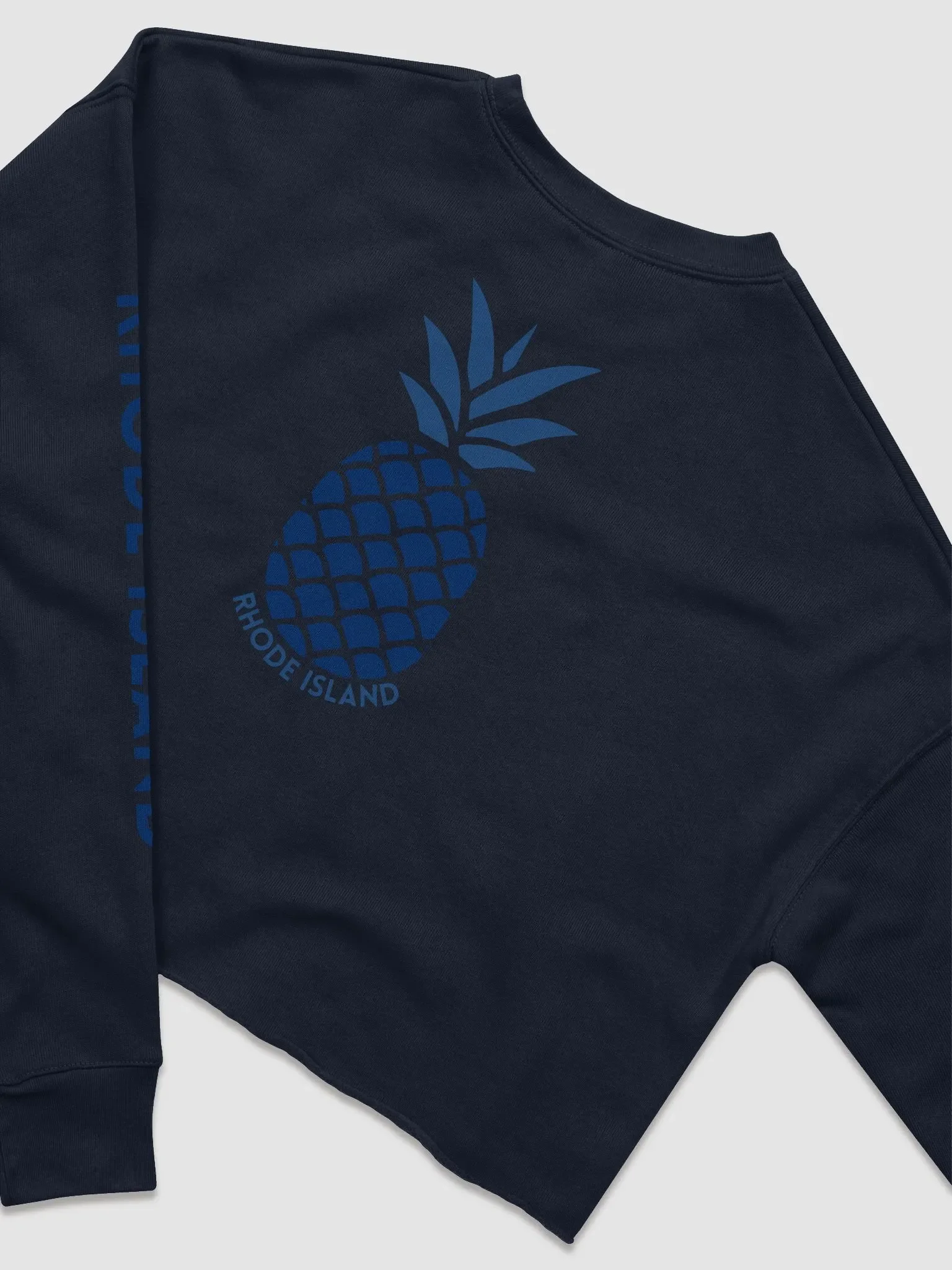 Rhode Island Navy Pineaaple Crop Sweatshirt (Midweight Fabric) product image (1)
