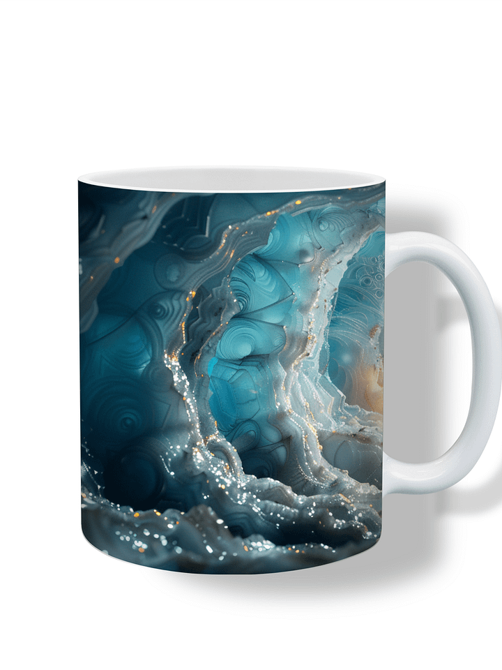 Ocean Agate 11oz Coffee Mug – Stunning Blue Geode-Inspired Ceramic Cup – Perfect for Coffee, Tea, and Unique Gift Giving product image (1)