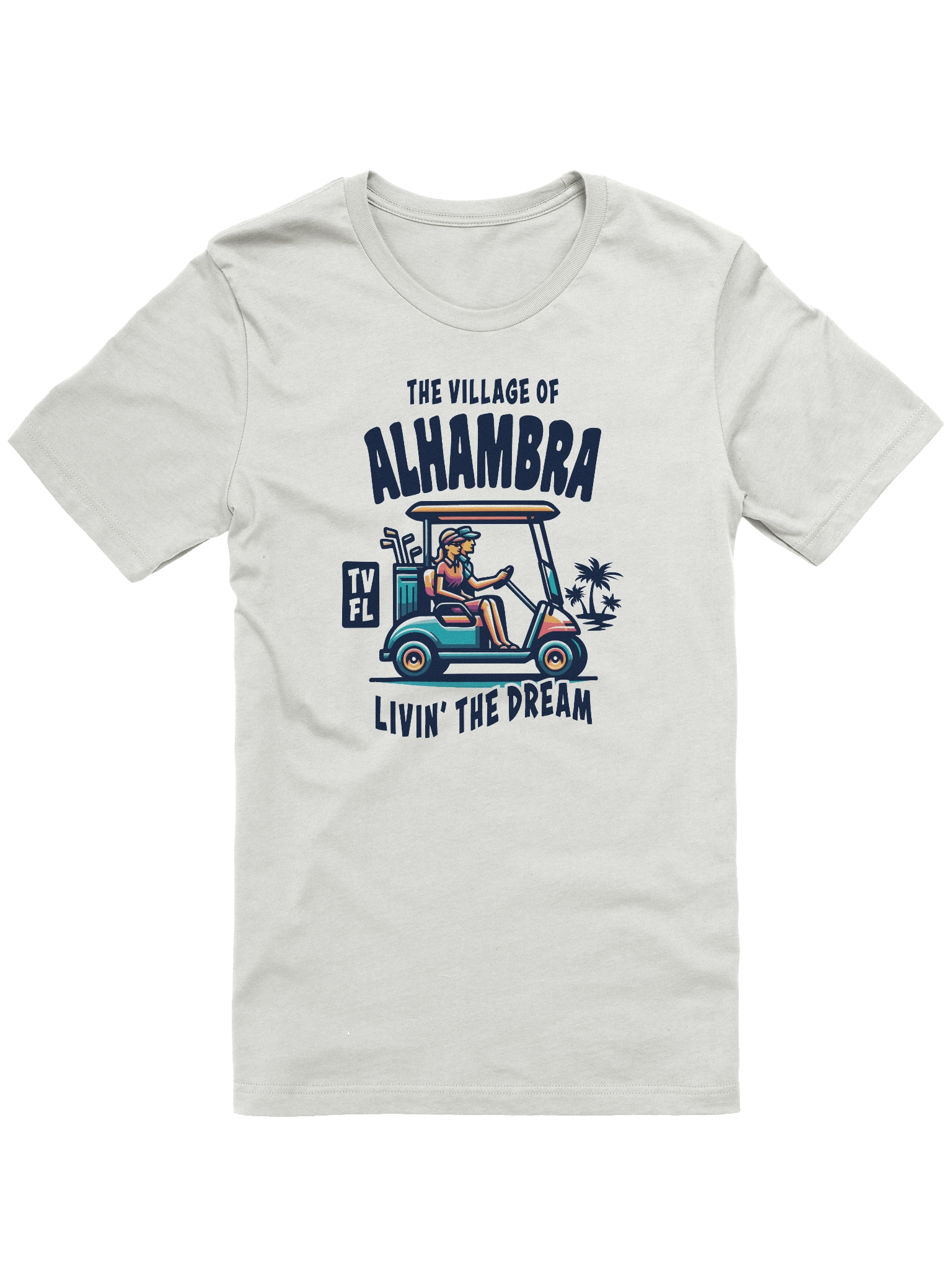 The Village of Alhambra TV FL Golf Cart Design T-Shirt product image (7)