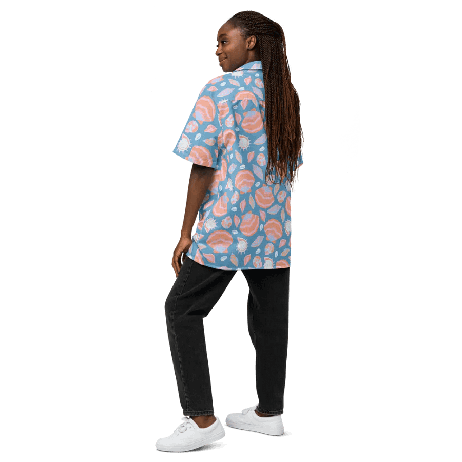 Retro Seashells Blue Hawaiian Shirt product image (12)