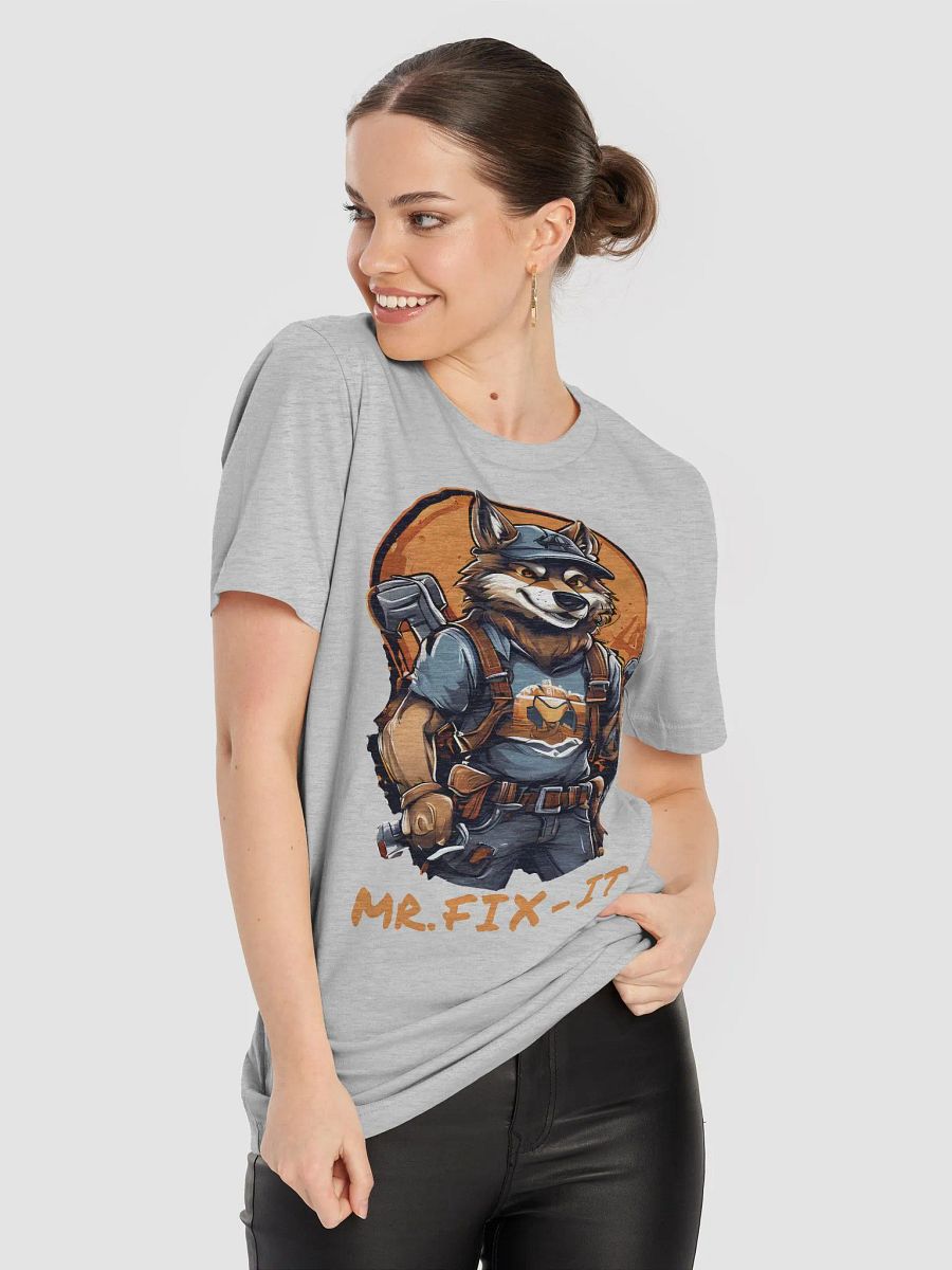 Mr. Fix-It - Cool Funny Wolf Handyman Bella Canvas 3001 T-Shirt for DIY Enthusiasts product image (3)