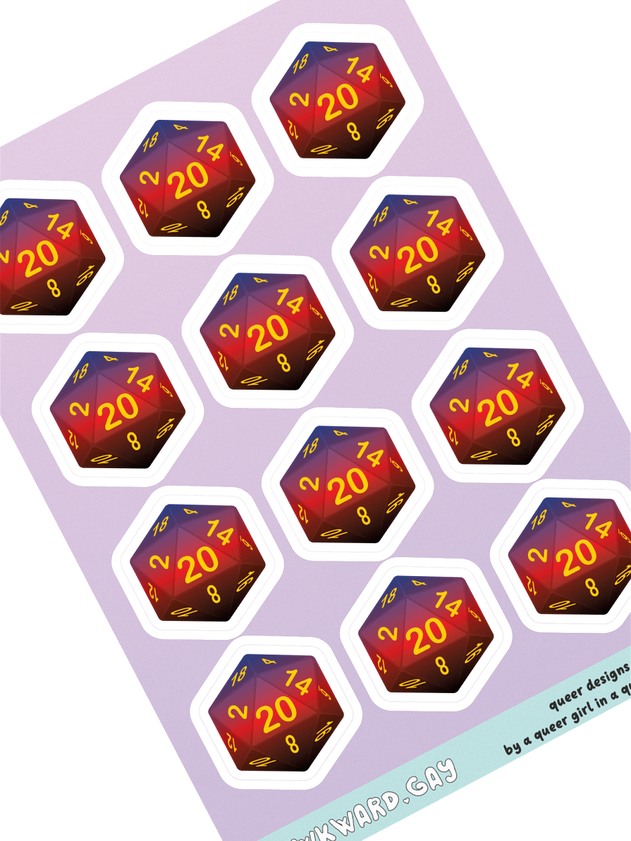 Polyamory Pride D20 Sticker Sheet product image (1)