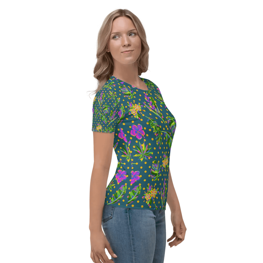 Ladies T shirt all over print tropical design product image (4)