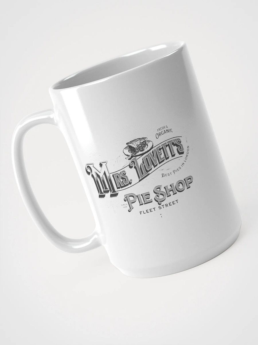 Mrs. Lovett’s Pie Shop Mug – White Glossy Ceramic Cup for Musical Theater Lovers product image (3)