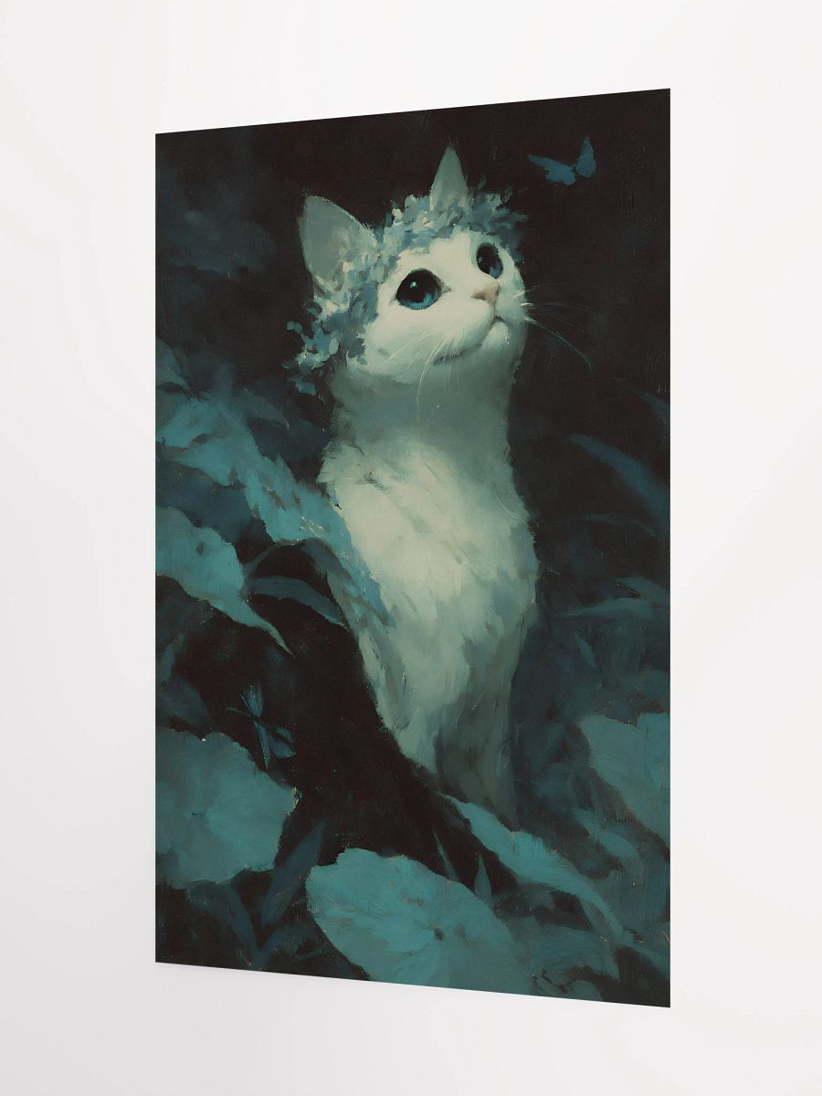 Dreamy Blue Cat and Butterfly Poster product image (5)