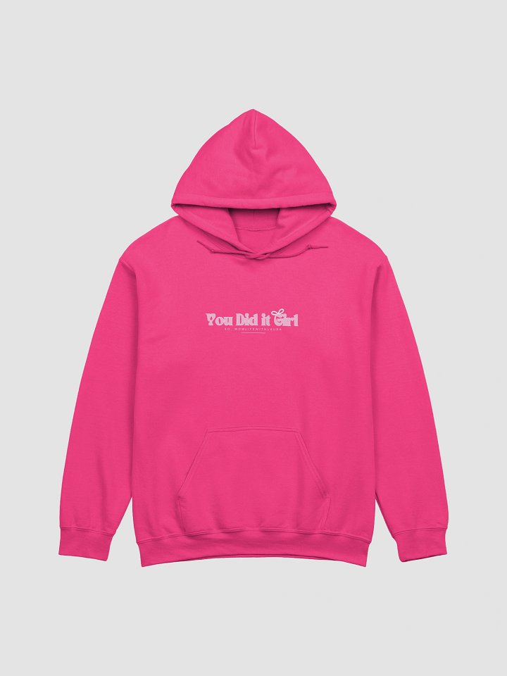 You Did it Girl Bow Hoodie - Hot Pink/Light Pink product image (1)