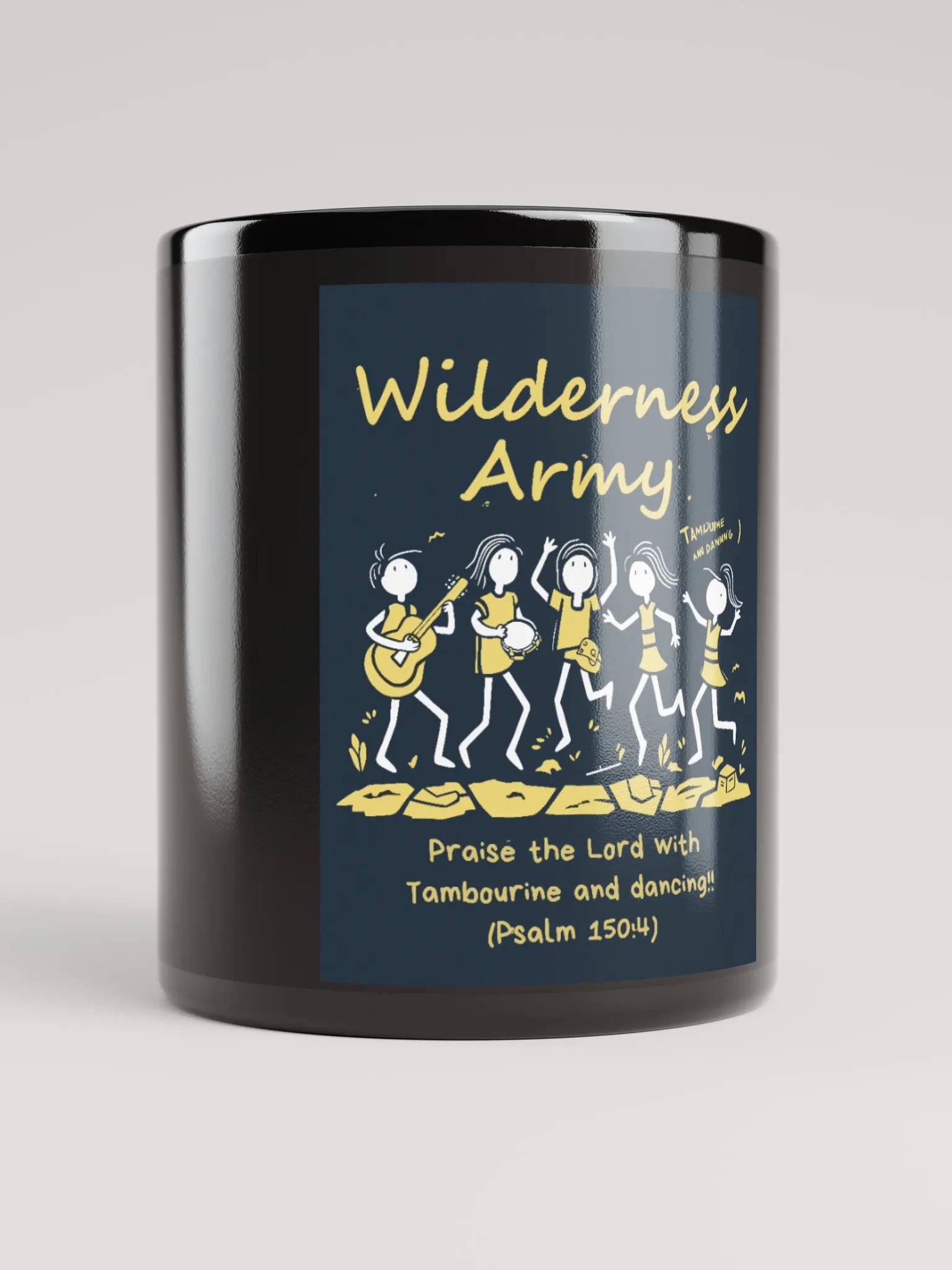 Black Wilderness Army Tambourine Dance Glossy Mug product image (5)