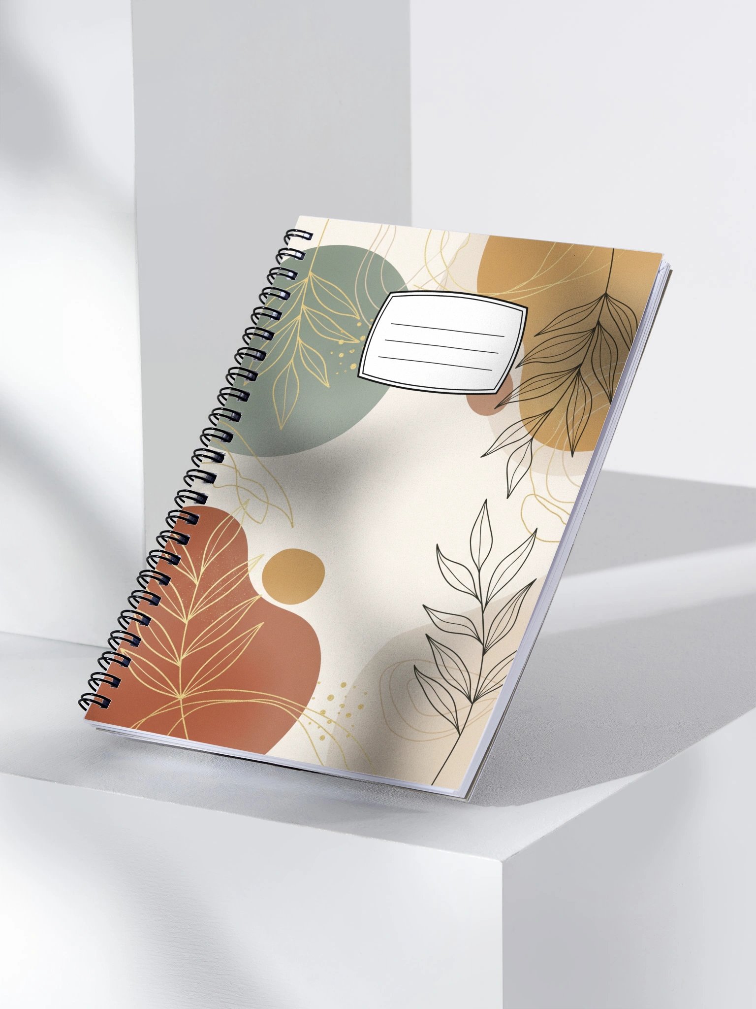 Elegant Serenity: Minimalist Botanical Spiral Notebook for Creative Minds product image (1)