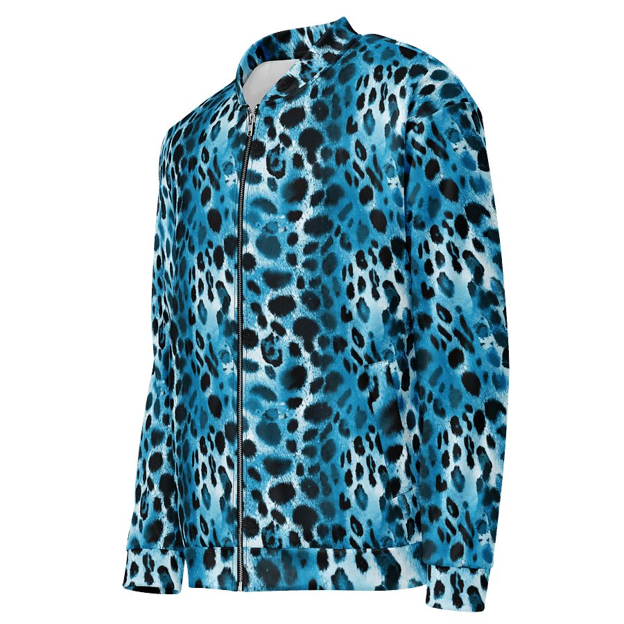 Blue Leopard Bomber Jacket product image (3)