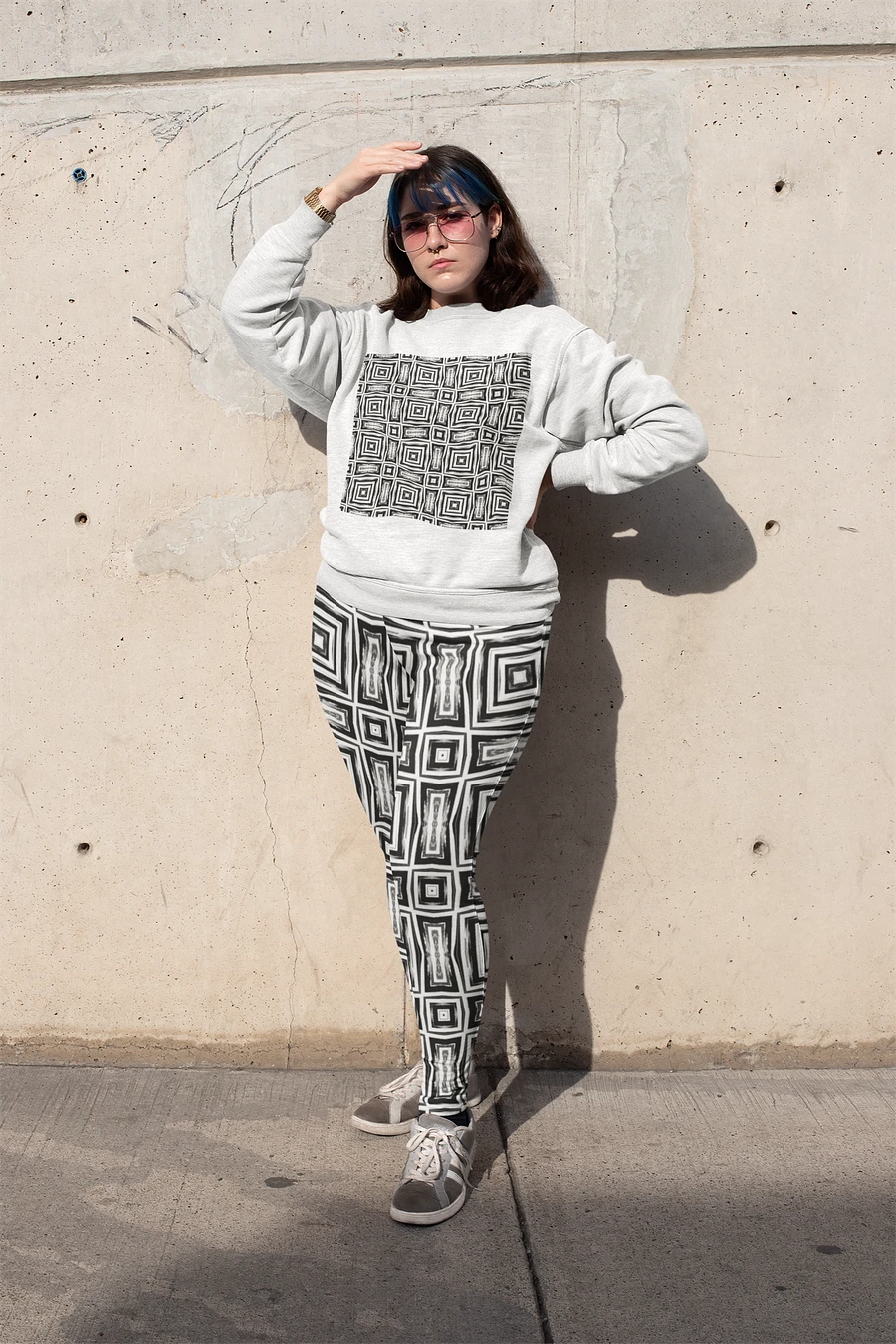 Abstract Monochrome Repeating Pattern Ladies Sweatshirt product image (1)